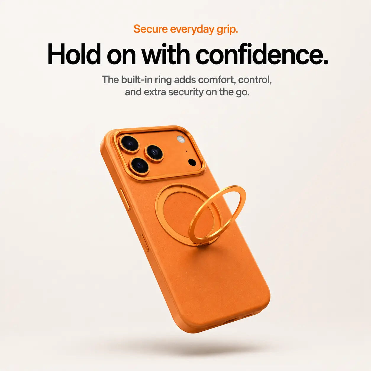 Leather iPhone case with reinforced protection for everyday drops