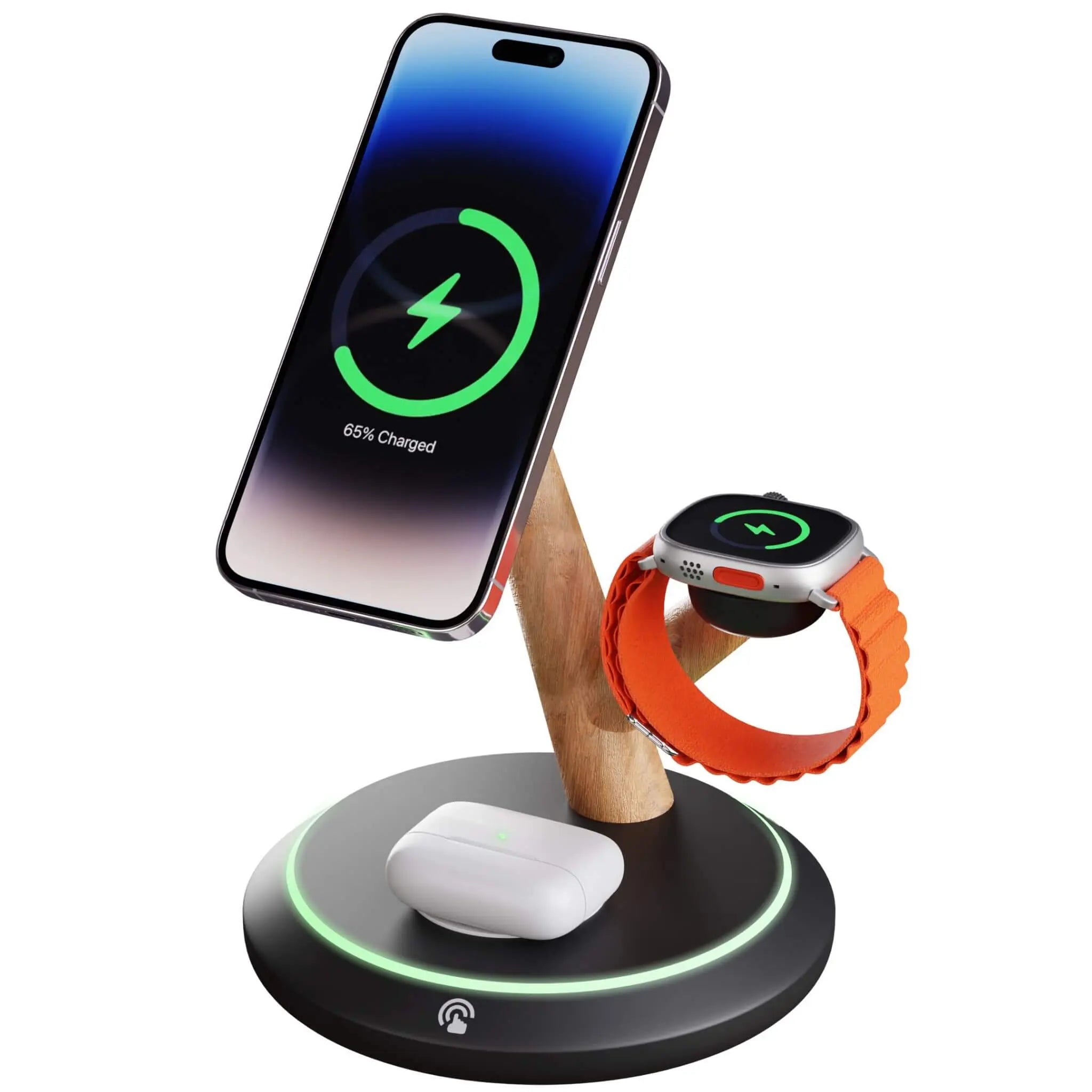 3-in-1-Wireless-Ladegerät mit MagSafe für Apple iPhone 15 Pro Max, Apple  Watch Ultra, Apple AirPods Pro