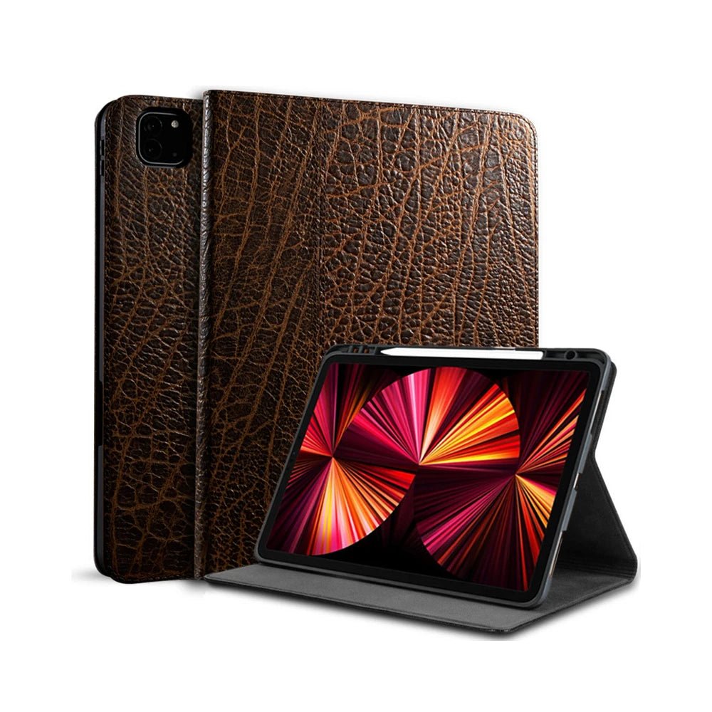 Luxury Genuine Leather Case with Multi-Angle Stand for iPad