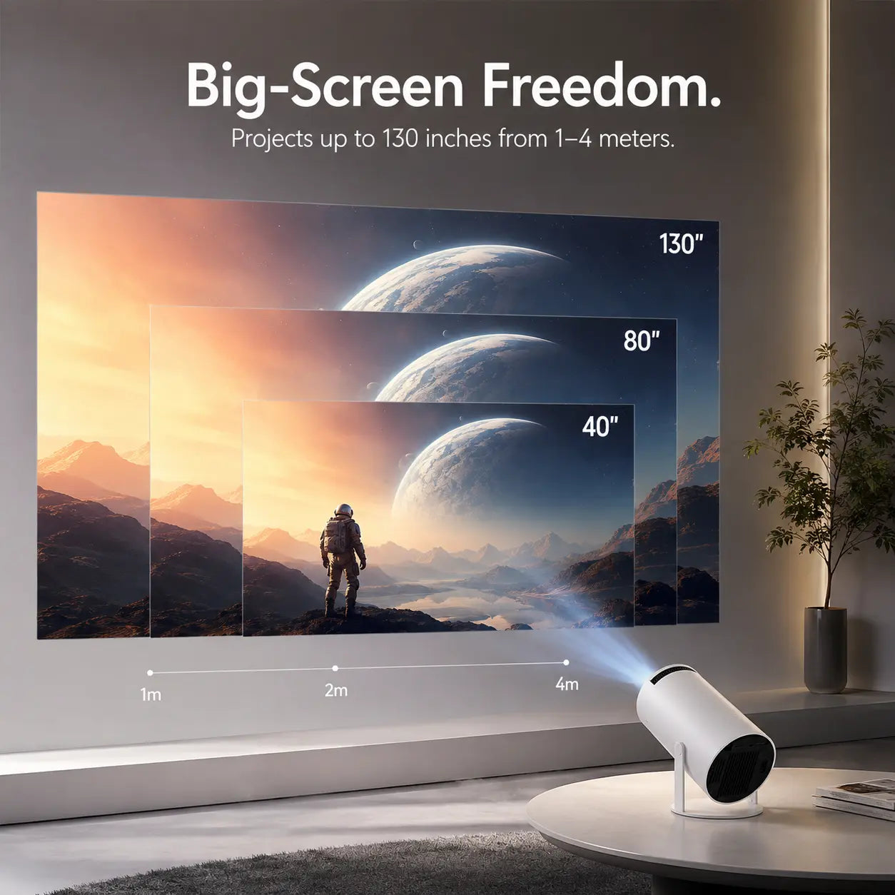 Portable projector for bedroom movie nights